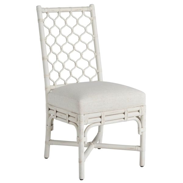 Chaise d'Appoint Marco, Rotin Blanc, Lot de 2