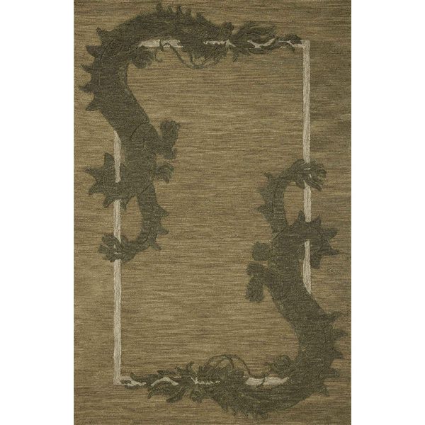 Tapis Romi RMI-01 Brigette Romanek ¡Á Loloi, Vert/Foret