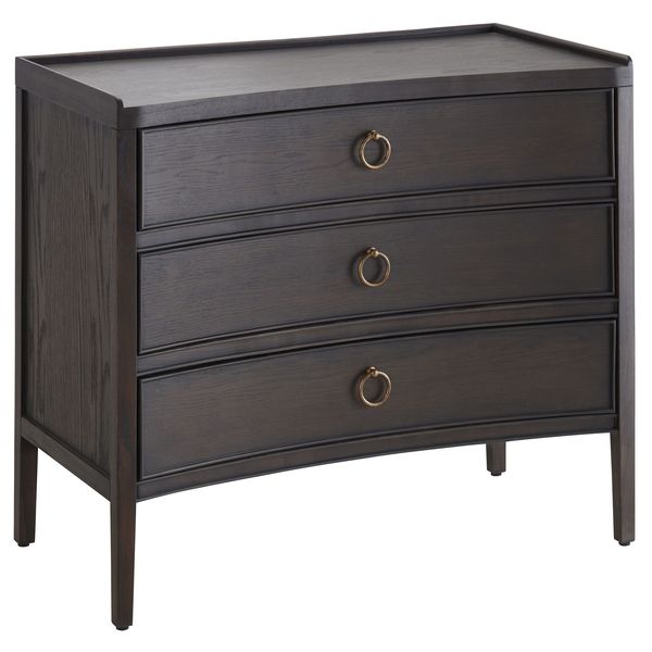 Commode 3 tiroirs Franklin, Marron Fonce