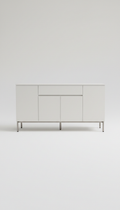 Buffet blanc porcelaine pieds métal brossé